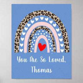 Póster Viveres de corazones con estampado de leopardo arc