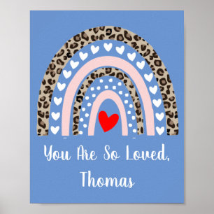 Póster Viveres de corazones con estampado de leopardo arc