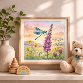 Póster Viverito de Insectos Pequeños Libélulas