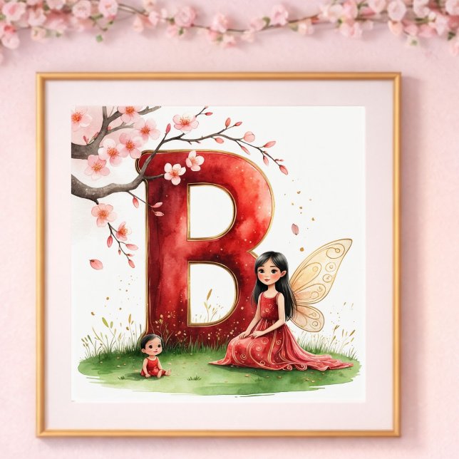 Póster Viverito de Niña Letra B Hada Floral (Subido por el creador)