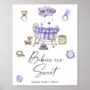 Póster Vivero de acuarela - cartel de bebés dulces