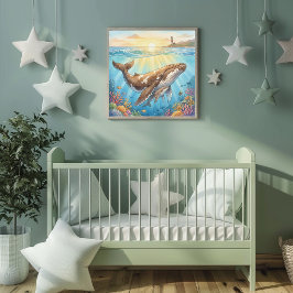 Póster Vivero de Ballena Madre y Cría