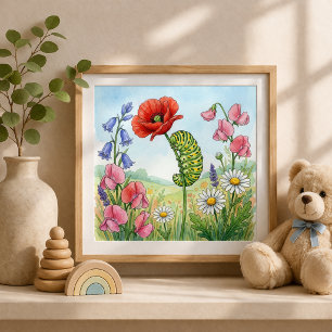 Póster Vivero de insectos diminutos Caterpillar