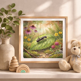 Póster Vivero de insectos diminutos hormigas