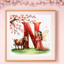Vivero de Niña Carta N Hada Floral