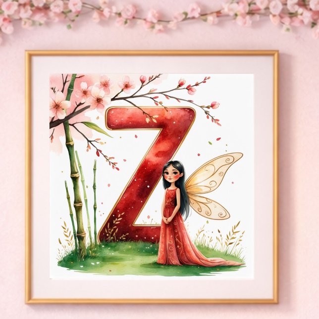 Póster Vivero de Niña Letra Z Hada Floral (Subido por el creador)