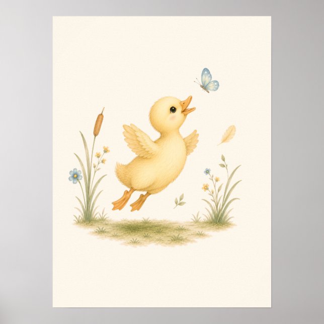 Póster Vivero de Patito y Mariposa (Frente)