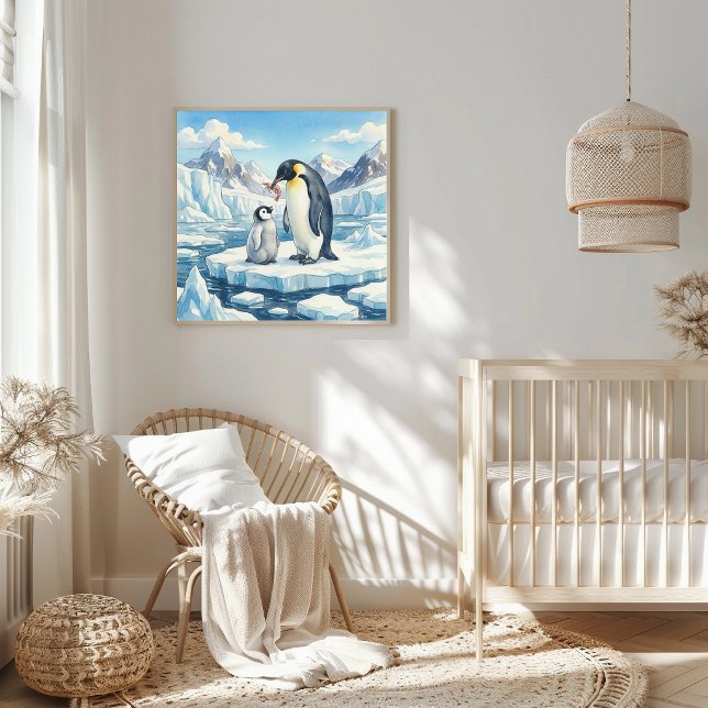 Póster Vivero de Pingüino Mamá y Crías (Subido por el creador)