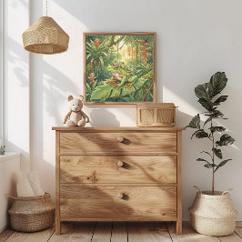 Póster Vivero de Rana Arborícola Mamá y Ranitas