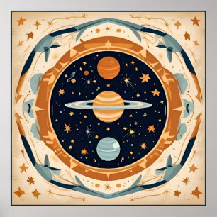 Póster Vivero Estelar Vintage, Espacio, Cosmos, Universo