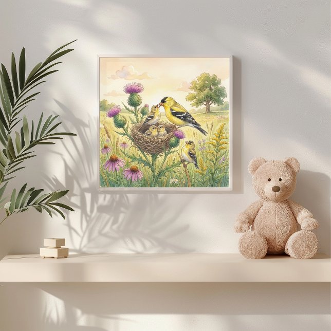 Póster Vivero Mama Goldfinch y Polluelos (Subido por el creador)