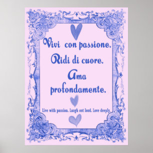 Póster Vivi Con Passione Poster De Sabiduría En Italiano