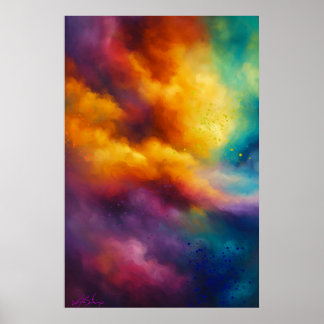 Póster Vivid Colorful Abstract Cloudscape