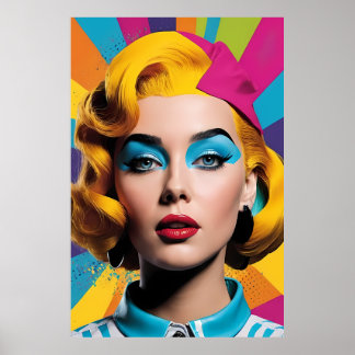 Póster Vivid Elegance - Audaz Pop Art Woman