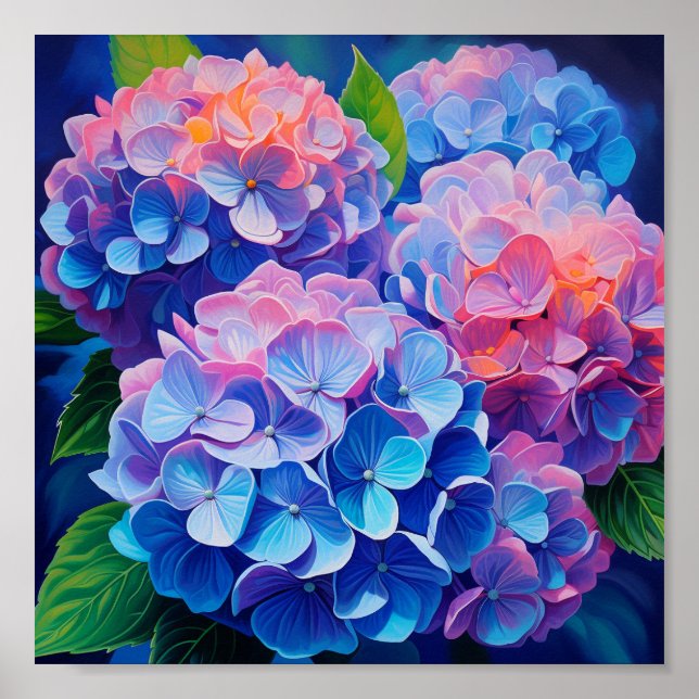 Póster Vivid Hydrangeas (Frente)