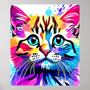 Póster Vivid Kitty Vibes Design