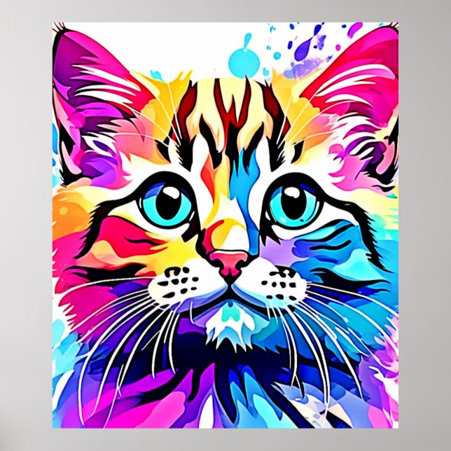 Póster Vivid Kitty Vibes Design (Frente)