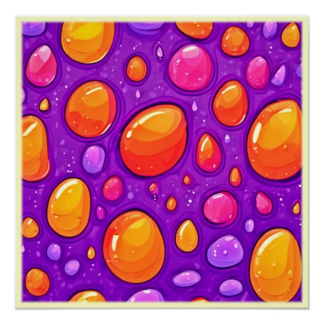 Póster Vivid Raindrop Personalizado Art (Anverso)