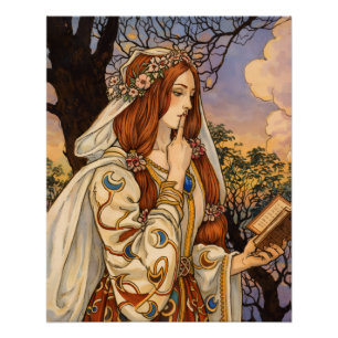 Póster Vivien – Ilustración de encantadora Art Nouveau