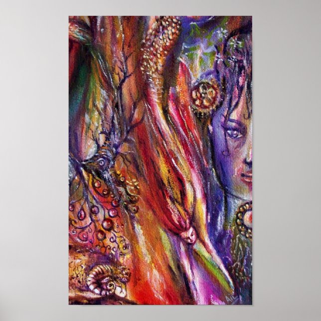 Póster VIVIEN Y MERLIN Arturo Leyendas Acuarela (Frente)