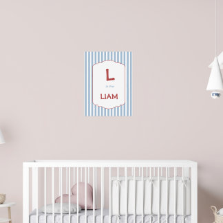 Póster Vivienda de alfabeto vintage personalizada, nombre