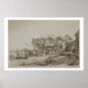 Póster Vivienda para los pobres en el puerto interior de 