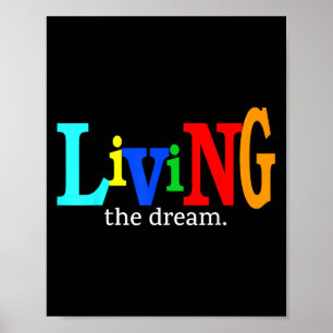 Póster Viviendo el sueño como celebración motivacional