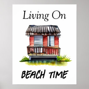 Póster Viviendo en el tiempo de la playa