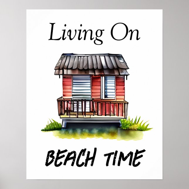 Póster Viviendo en el tiempo de la playa (Frente)