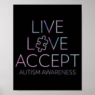 Póster Vivir, amar, aceptar, tomar conciencia del autismo