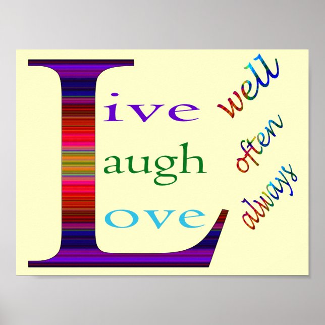 Póster Vivir bien, reír a menudo, amar siempre por Saylor (Frente)