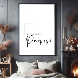 Póster Vivir con el arte en la pared de Purpose Printable