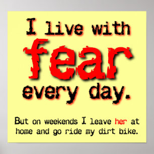Póster Vivir con miedo Sucio Bicicleta Motocross Poster