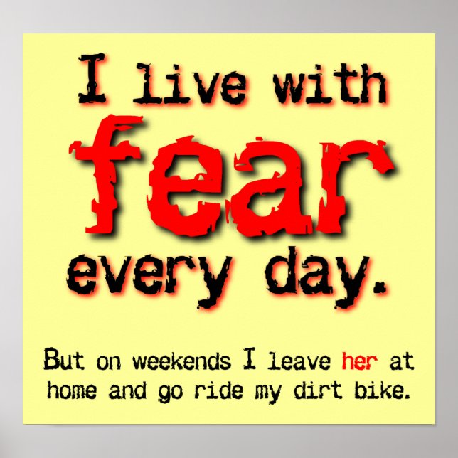 Póster Vivir con miedo Sucio Bicicleta Motocross Poster (Frente)