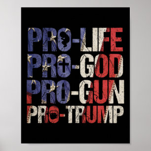 Póster Vivir Dios Gun Trump Ee.Uu. Re-elegir a Donald Tru