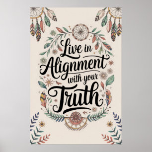 Póster Vivir en línea con tu verdad Boho Design