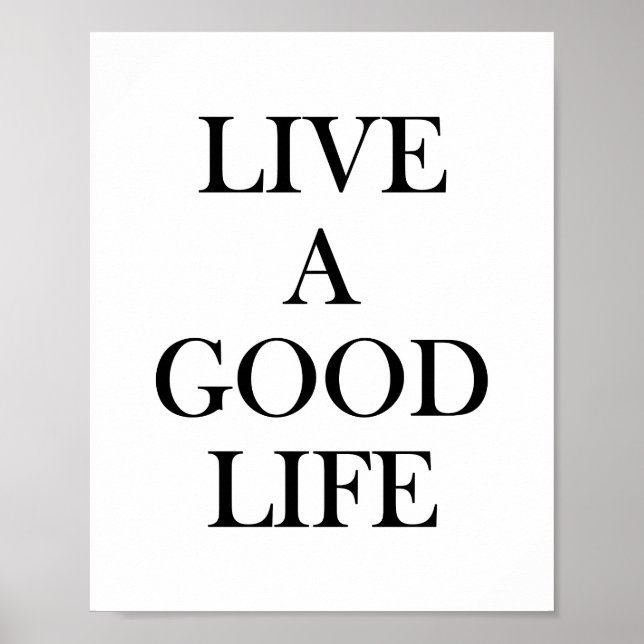 Póster Vivir una buena vida Inspiradora (Frente)