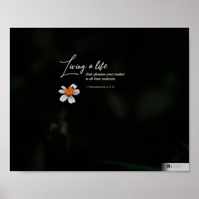 Póster Vivir Una Vida (1 Tesalonio 2:11-12) (Frente)