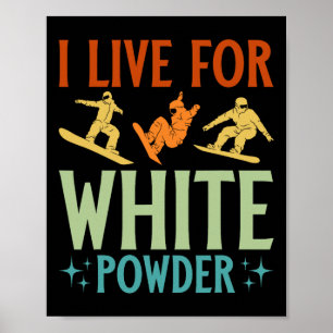 Póster Vivo Para Snowboarder En Polvo Blanco