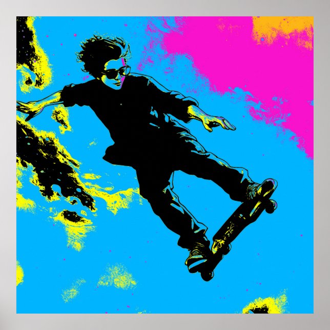 Póster Vivo para volar - Skateboarder (Frente)