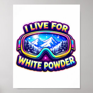 Póster Vivo por el esquí de nieve en polvo esquiador snow