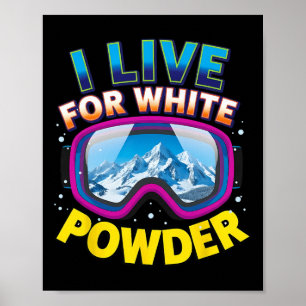 Póster Vivo por la nieve en polvo blanca Cool Snowboar