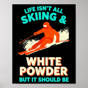Póster Vivo por la nieve en polvo blanca Gafas de esquí y