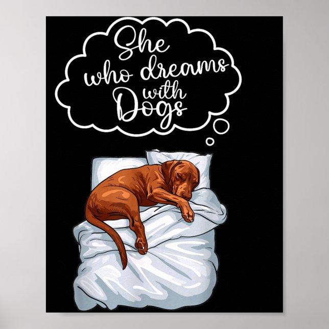 Póster Vizsla Dog Nightgown Pajama  (Frente)