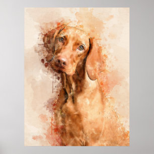 Póster Vizsla Watercolor