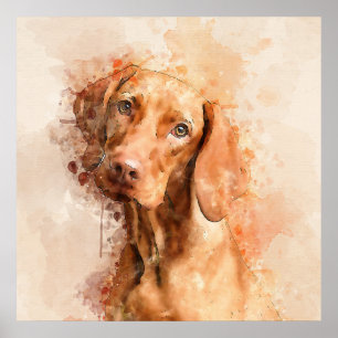 Póster Vizsla Watercolor