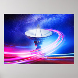 Póster VLA Radio Telescope: Luz neón