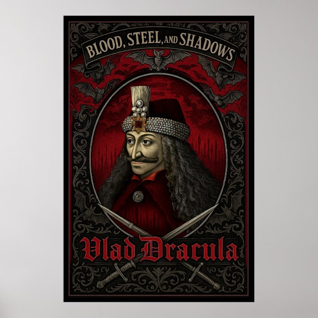 Póster Vlad Dracula Poster - Sangre, acero y sombras (Frente)