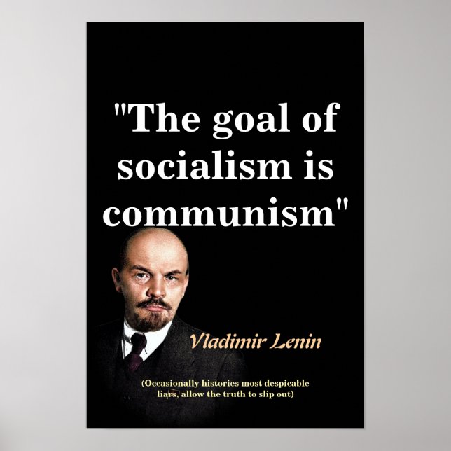 Póster Vladimir Lenin Quote On Socialism And Communism (Frente)