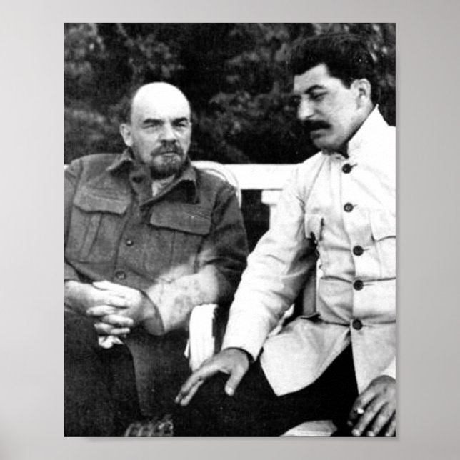 Póster Vladimir Lenin Y Joseph Stalin (Frente)